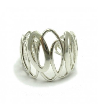 R001641 Stylish light sterling silver ring Solid 925  Adjustable Size