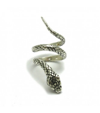  R001643 Long Sterling Silver Ring Stamped Solid 925 Snake Perfect Quality Handmade