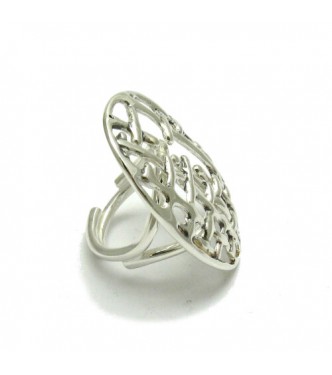 R001649 Extravagant Stylish Sterling Silver Ring Solid 925 Adjustable Size Handmade