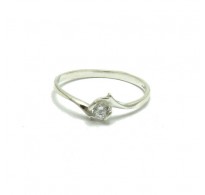 R001660 Stylish Sterling Silver Ring Stamped Solid 925 With 3.5mm CZ Perfect Quality