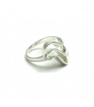 R001668 Plain Genuine Sterling Silver Ring Solid 925 Wave Perfect Quality Handmade