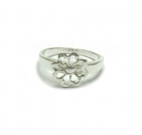 R001675 Stylish Sterling Silver Ring Stamped Solid 925 Flower Perfect Quality Empress