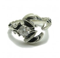 R001699 Sterling Silver Ring Solid 925 Scorpion With 5.5mm Round CZ Nickel Free Empress