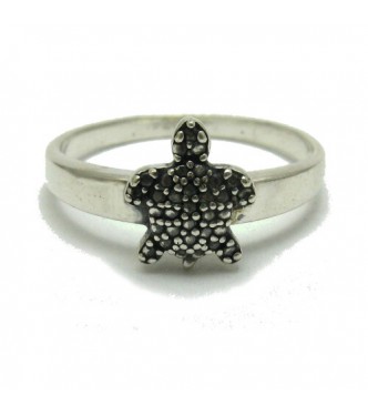 R001726 Stylish Sterling Silver Ring Genuine Solid 925 Turtle Handmade Empress