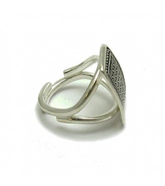 R001744 Genuine Sterling Silver Ring Solid 925 Adjustable Size Handmade Empress