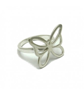 R001749 Stylish Sterling Silver Ring Stamped Solid 925 Butterfly Handmade