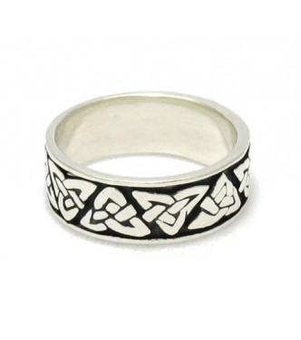 R000057 Genuine Sterling Silver Ring Hallmarked Solid 925 Celtic Knot Band Handmade