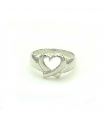 R000118 Plain Stylish Sterling Silver Ring Hallmarked Solid 925 Heart Handmade