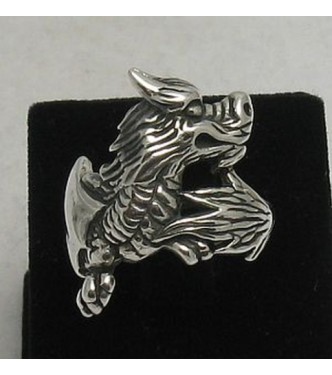 R000132 Stylish Genuine Sterling Silver Ring Stamped Solid 925 Dragon Handmade