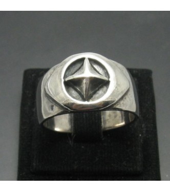 R000237 Stylish Genuine Sterling Silver Men's Ring Cross Stamped Solid 925 Handmade