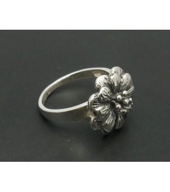 R000303 Handmade Sterling Silver Women's Ring Hallmarked Solid 925 Flower Handmade