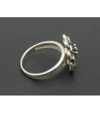 R000303 Handmade Sterling Silver Women's Ring Hallmarked Solid 925 Flower Handmade