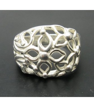 R000304 Stylish Sterling Silver Ring Flowers Genuine Solid 925 Perfect Quality Empress