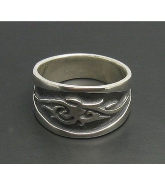R000328 Stylish Genuine Sterling Silver Ring Solid 925 Tatoo Band Handmade Empress