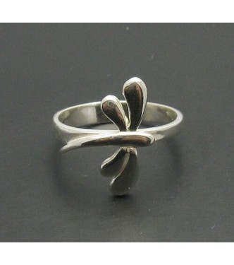R000363 Plain Sterling Silver Women's Ring Solid 925 Dragonfly Perfect Quality Empress